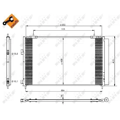 Kondenzator, klima-uređaj NRF NRF 350222 IC-DC9B31