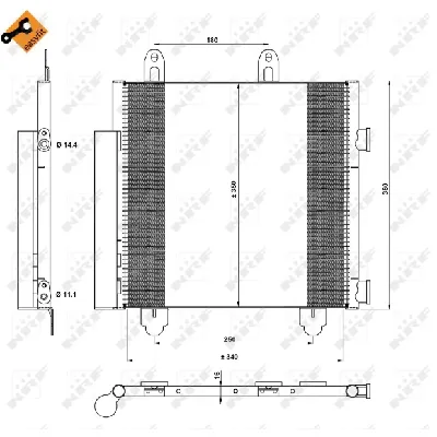 Kondenzator, klima-uređaj NRF NRF 350231 IC-DCC7D3