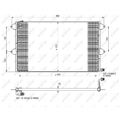 Kondenzator, klima-uređaj NRF NRF 35034 IC-AE53AF