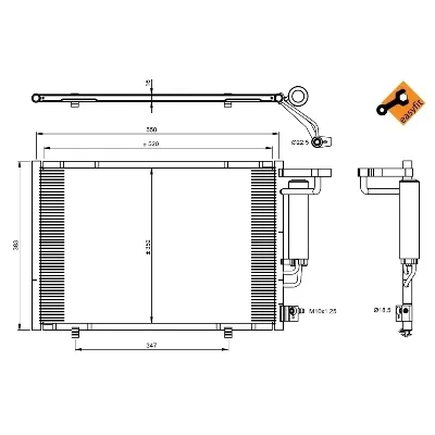 Kondenzator, klima-uređaj NRF NRF 350395 IC-E60B05