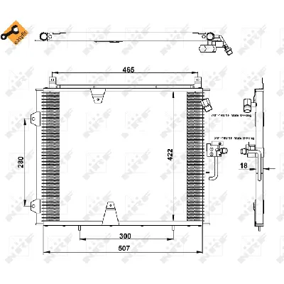 Kondenzator, klima-uređaj NRF NRF 35129 IC-AE52AE