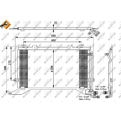 Kondenzator, klima-uređaj NRF NRF 35240 IC-AE53FB
