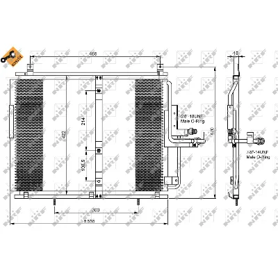 Kondenzator, klima-uređaj NRF NRF 35244 IC-AE53FF