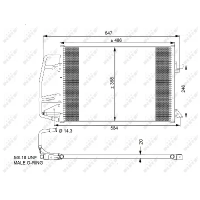 Kondenzator, klima-uređaj NRF NRF 35251 IC-AE5406