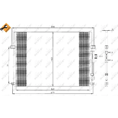 Kondenzator, klima-uređaj NRF NRF 35275 IC-AE541C