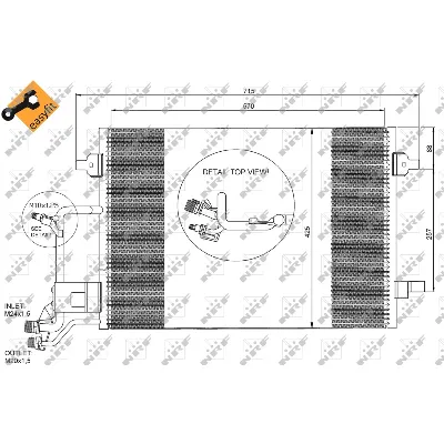 Kondenzator, klima-uređaj NRF NRF 35291 IC-AE5428