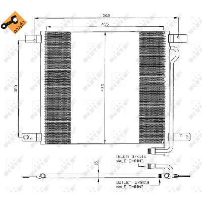 Kondenzator, klima-uređaj NRF NRF 35325 IC-BB06BD