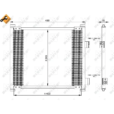 Kondenzator, klima-uređaj NRF NRF 35357 IC-AE548A