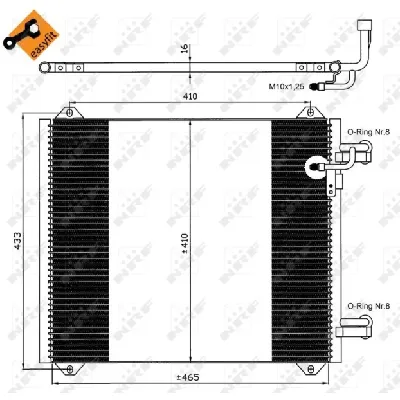 Kondenzator, klima-uređaj NRF NRF 35362 IC-AE548E