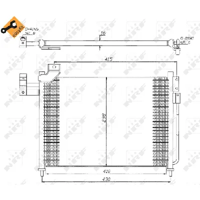 Kondenzator, klima-uređaj NRF NRF 35388 IC-AE54A2