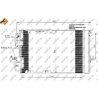 Kondenzator, klima-uređaj NRF NRF 35416 IC-AE54B7