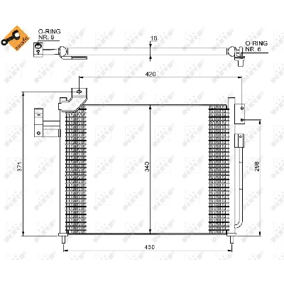 Kondenzator, klima-uređaj NRF NRF 35460 IC-AE54DD