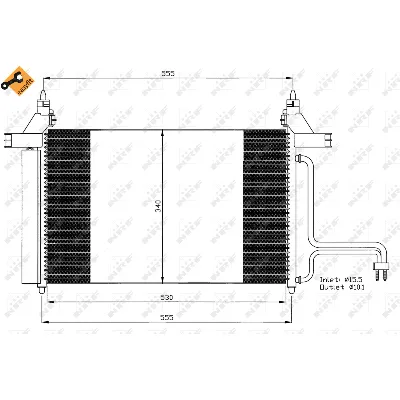 Kondenzator, klima-uređaj NRF NRF 35495 IC-AE54F9