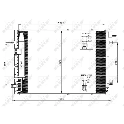 Kondenzator, klima-uređaj NRF NRF 35515 IC-AE5504