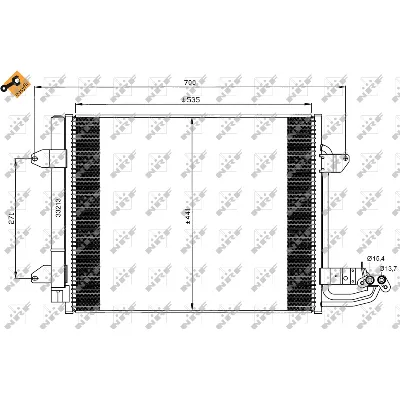 Kondenzator, klima-uređaj NRF NRF 35521 IC-B2C79D