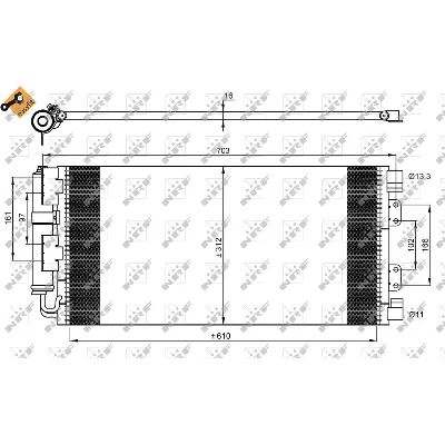 Kondenzator, klima-uređaj NRF NRF 35548 IC-AE5521