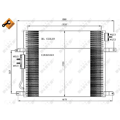 Kondenzator, klima-uređaj NRF NRF 35577 IC-BB06E7