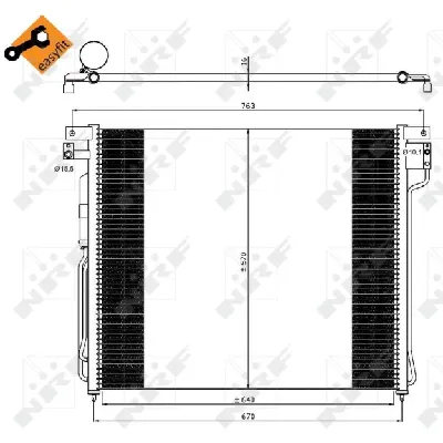 Kondenzator, klima-uređaj NRF NRF 35582 IC-AE552F