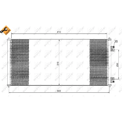 Kondenzator, klima-uređaj NRF NRF 35651 IC-AE542C