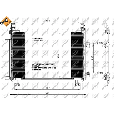 Kondenzator, klima-uređaj NRF NRF 35653 IC-B47DF7