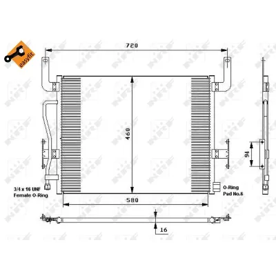 Kondenzator, klima-uređaj NRF NRF 35655 IC-BB070C