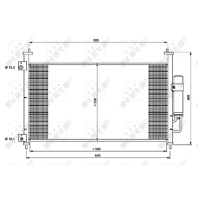 Kondenzator, klima-uređaj NRF NRF 35763 IC-BB0722