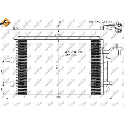 Kondenzator, klima-uređaj NRF NRF 35770 IC-B430B8