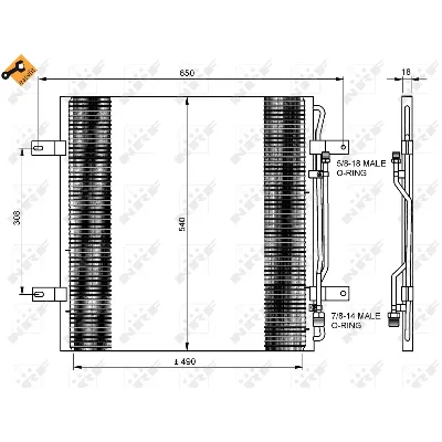 Kondenzator, klima-uređaj NRF NRF 35781 IC-BB072E
