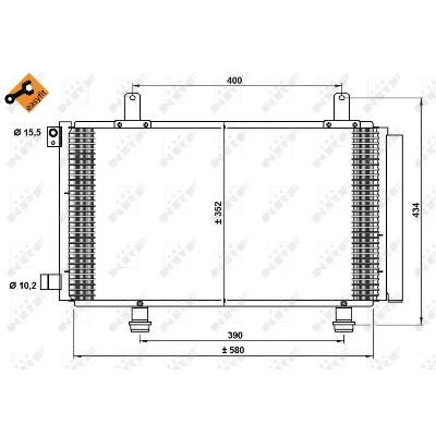 Kondenzator, klima-uređaj NRF NRF 35782 IC-BB072F