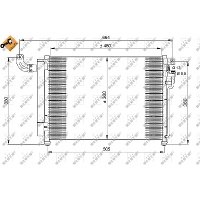 Kondenzator, klima-uređaj NRF NRF 35852 IC-BB0746