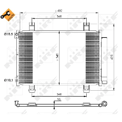 Kondenzator, klima-uređaj NRF NRF 35854 IC-BB0748