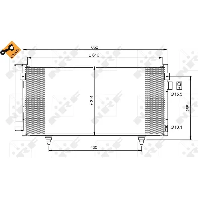Kondenzator, klima-uređaj NRF NRF 35855 IC-BB0749