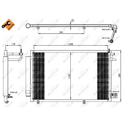 Kondenzator, klima-uređaj NRF NRF 35903 IC-C087FF