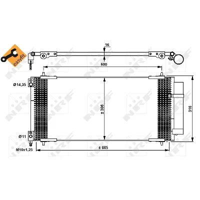 Kondenzator, klima-uređaj NRF NRF 35905 IC-C08804