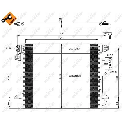 Kondenzator, klima-uređaj NRF NRF 35928 IC-C561D3