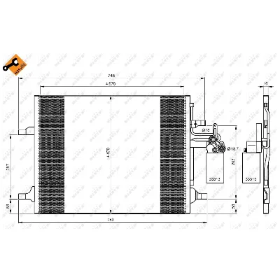 Kondenzator, klima-uređaj NRF NRF 35930 IC-C561D4