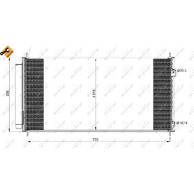 Kondenzator, klima-uređaj NRF NRF 35943 IC-C40369
