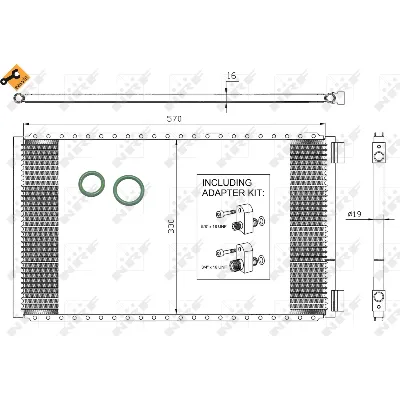 Kondenzator, klima-uređaj NRF NRF 35951 IC-BB0767