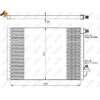 Kondenzator, klima-uređaj NRF NRF 35956 IC-BB076A