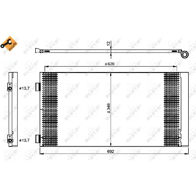 Kondenzator, klima-uređaj NRF NRF 35961 IC-C561DF