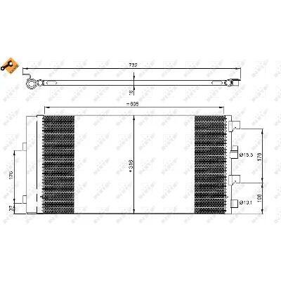 Kondenzator, klima-uređaj NRF NRF 35969 IC-D0D7BE
