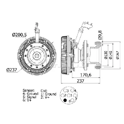 Kvačilo, ventilator hladnjaka MAHLE CFC 115 000S IC-G08HVT