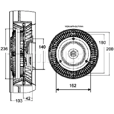 Kvačilo, ventilator hladnjaka MAHLE CFC 132 000P IC-G08F8V