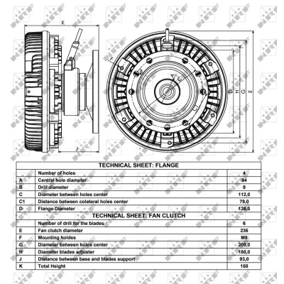 Kvačilo, ventilator hladnjaka NRF NRF 49026 IC-D25953