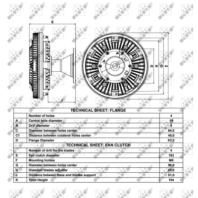 Kvačilo, ventilator hladnjaka NRF NRF 49047 IC-D2596F