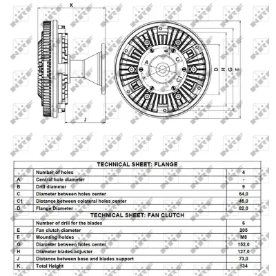 Kvačilo, ventilator hladnjaka NRF NRF 49066 IC-D8015D