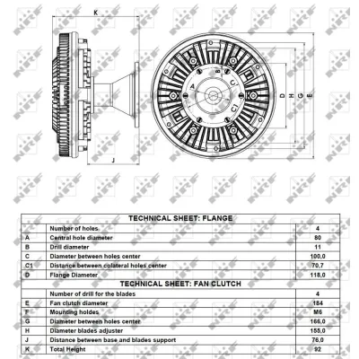 Kvačilo, ventilator hladnjaka NRF NRF 49117 IC-DC3956