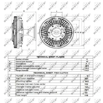 Kvačilo, ventilator hladnjaka NRF NRF 49145 IC-E25757