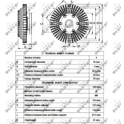 Kvačilo, ventilator hladnjaka NRF NRF 49526 IC-D756C4