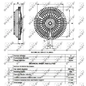 Kvačilo, ventilator hladnjaka NRF NRF 49536 IC-D756CE